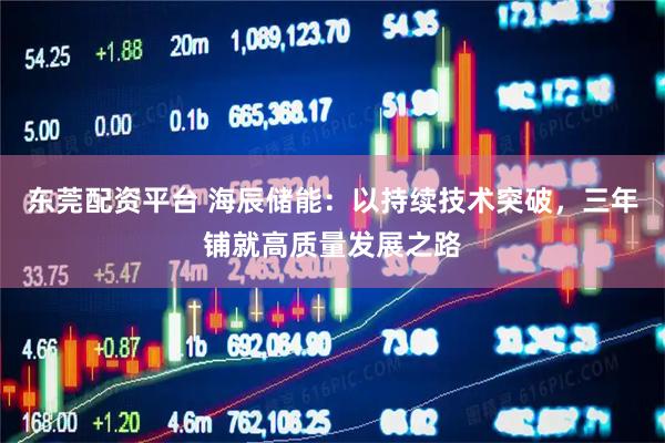 东莞配资平台 海辰储能：以持续技术突破，三年铺就高质量发展之路